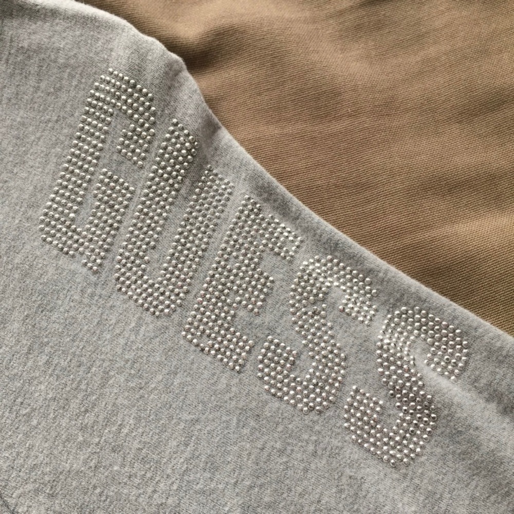 GUESS Rhinestone Logo Crop Sweatshirt - Picture 6 of 12